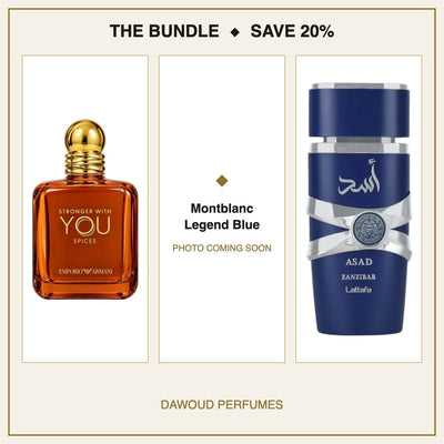 Stronger With You Spices + Montblanc Legend Blue + Asad Zanzibar Bundle