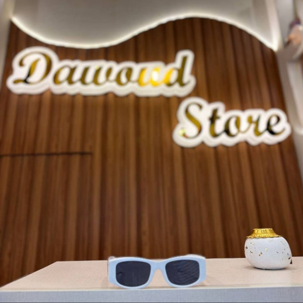 Ice Blue Rectangle Sunglasses